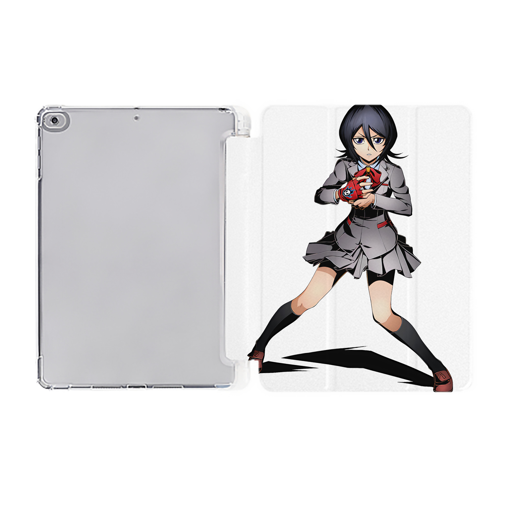 （画像用） ブリーチ 朽木ルキア BLEACH Kuchiki Rukia IPad ケース ペン収納付き 三つ折りスタンド PUレザー×シリコン 対応機種9.5/10.5/10.9インチ